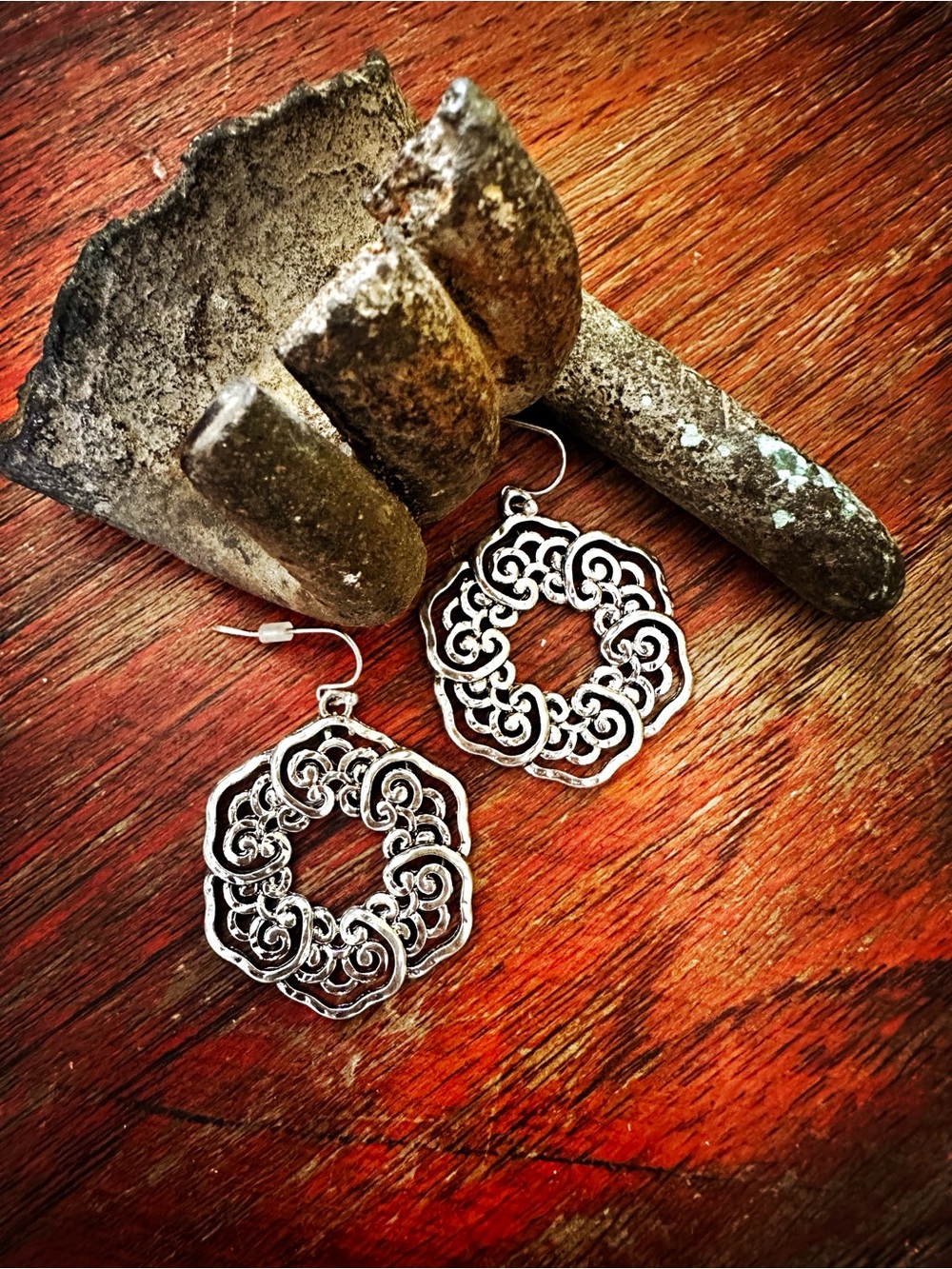 Silver Chinese Cloud Lift Earrings